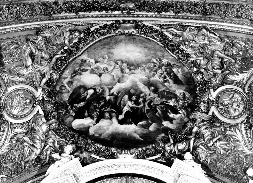 Spirito santo e gloria di angeli (dipinto) by Brandi Giacinto (sec. XVII)